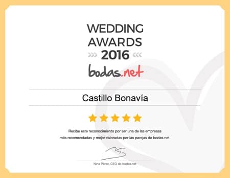 Castillo Bonavía, ganador Wedding Awards 2016 Bodas.net
