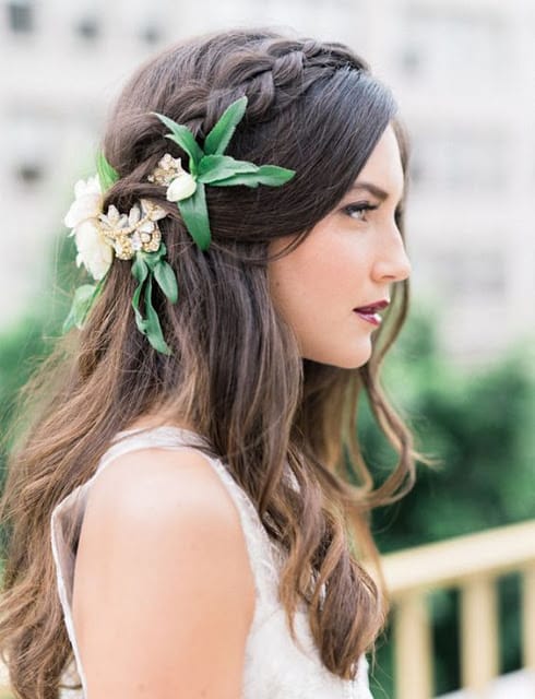 semirrecogidos con trenzas para novias